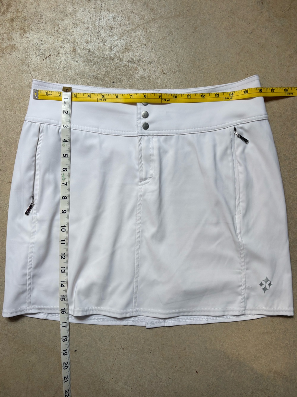 Jofit Golf Skort Women's Size 6 White Athletic Tennis skirt with Zip Pockets - Picture 9 of 11